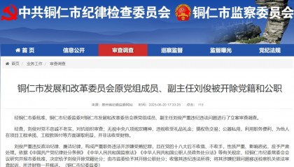 官方通报：刘俊搞权色交易、公器私用
